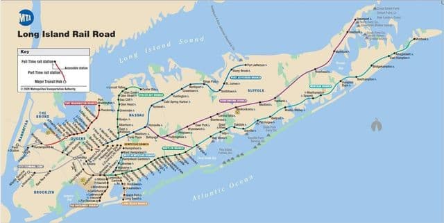 Mapa stacji metra Long Island