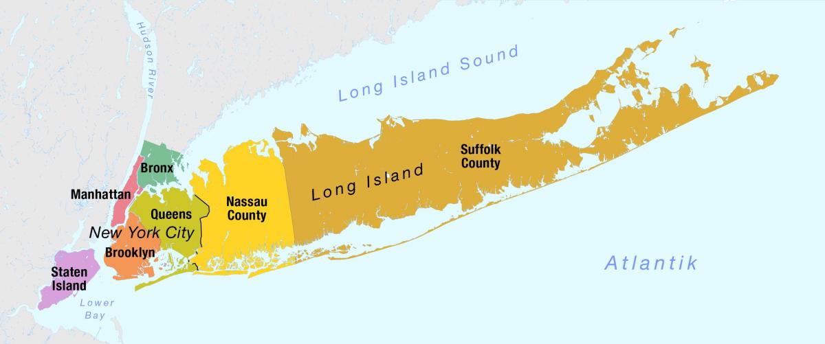 Mapa okręgu Long Island