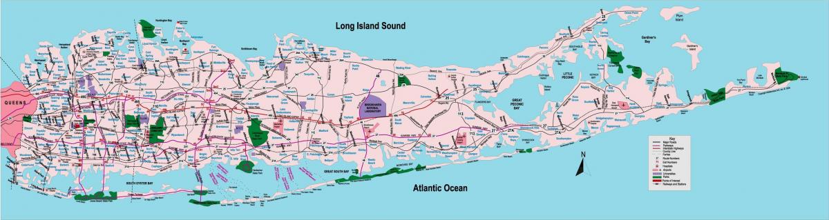 Mapa miasta Long Island