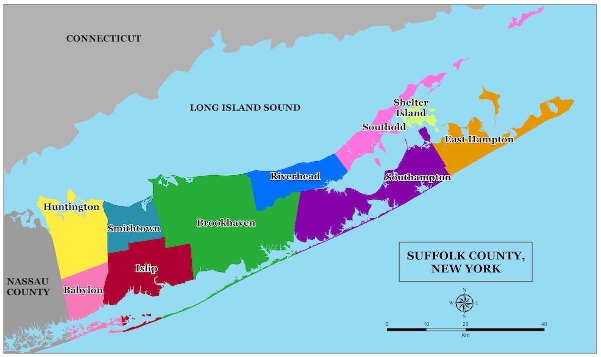 Mapa dzielnic Long Island