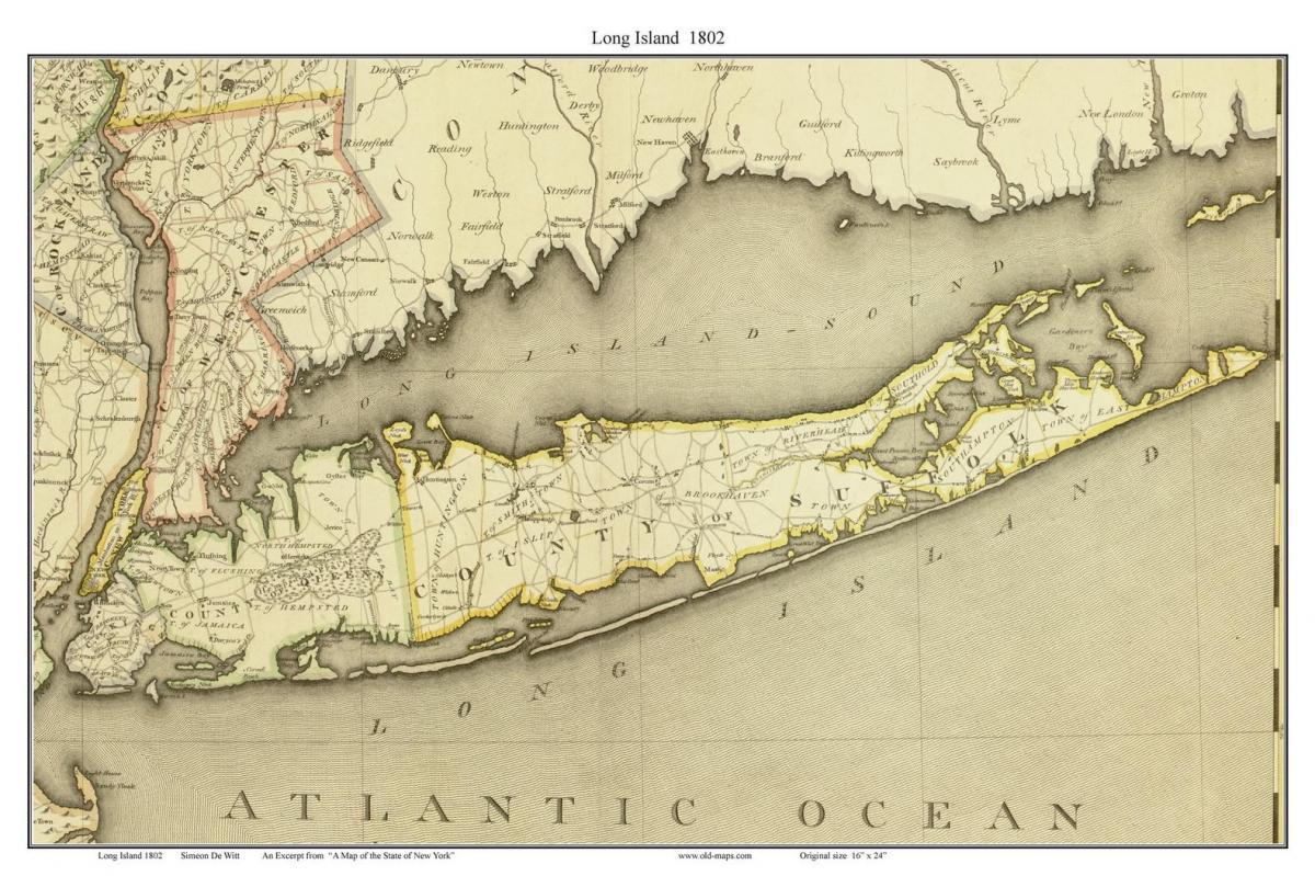 Mapa historyczna Long Island