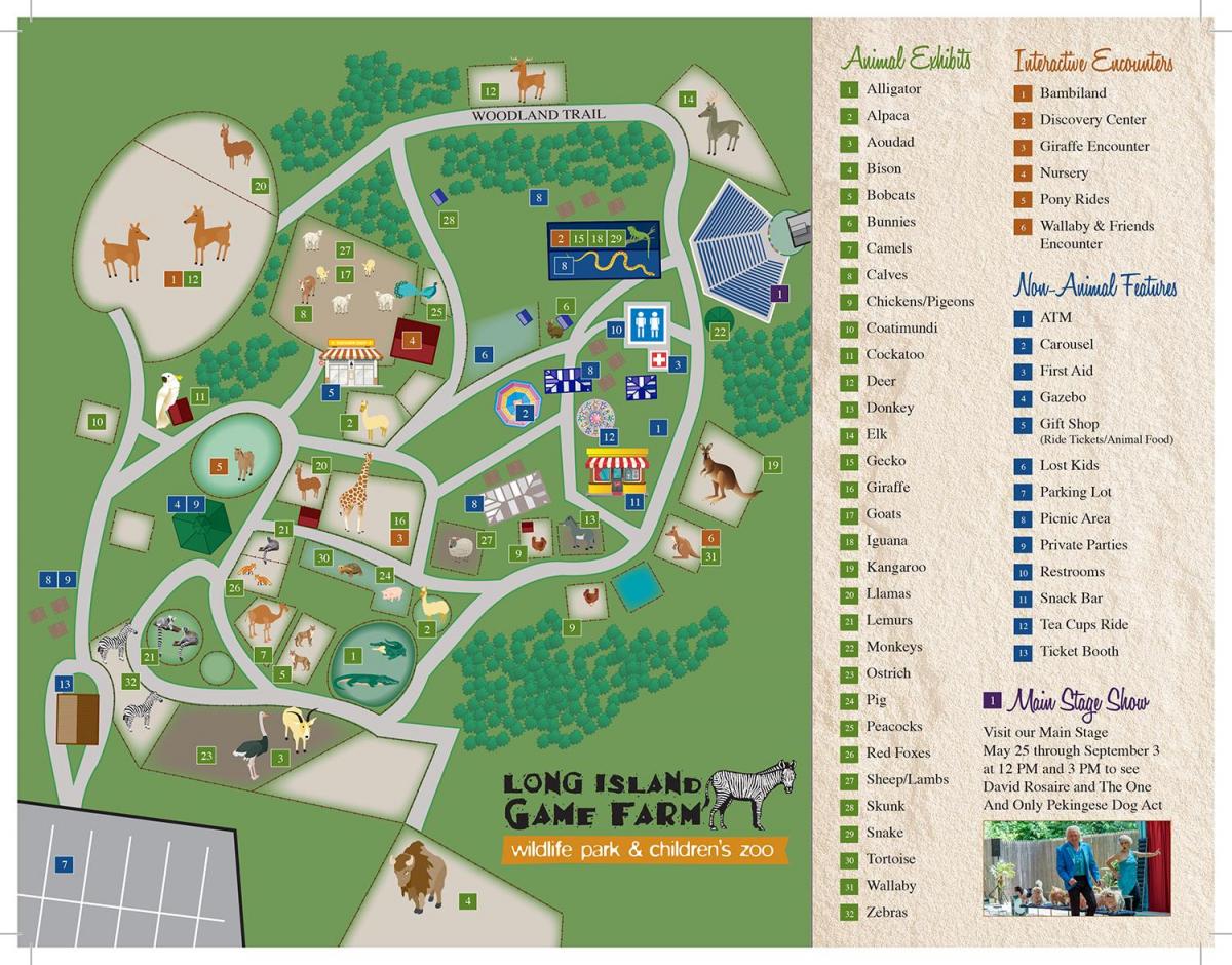 Long Island zoo park mapa